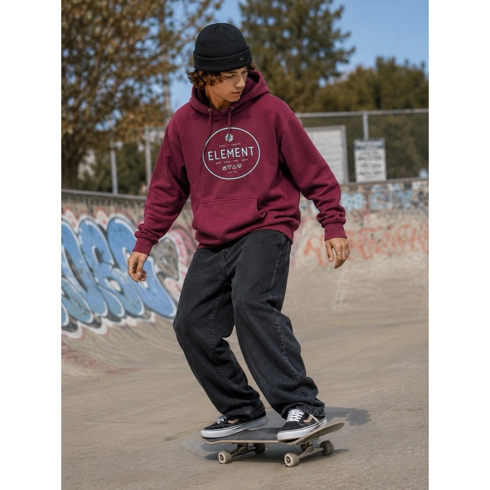 Burgundy Element Logo Pullover Hoodie Men's Size XLarge